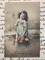1912 Je pense à vous - meisje met lang haar (CC), Verzamelen, Ansichtkaarten | Themakaarten, Ophalen of Verzenden, Voor 1920, Gelopen