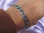 Stoere mannelijke Cubaanse armband, Verzenden, Nieuw, Zilver, Staal