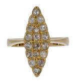 Luxe 14 karaats gouden prinsessen ring met 18 diamanten