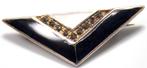 Prachtige Art Deco Zilver Onyx Parelmoer Markasiet Broche, Sieraden, Tassen en Uiterlijk, Antieke sieraden, Met edelsteen, Broche