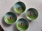 Antieke schaaltjes met landelijk tafereel (set van 4), Ophalen of Verzenden