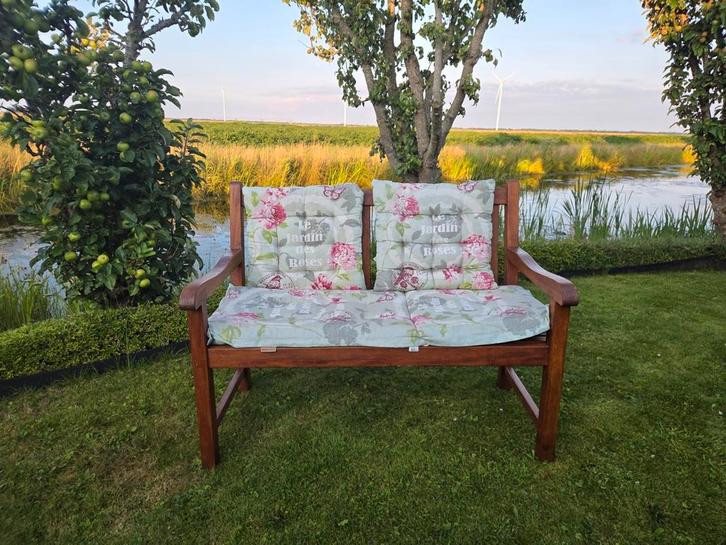 Teakhouten tuinbank, Tuin en Terras, Tuinbanken, Gebruikt, Hout, Ophalen