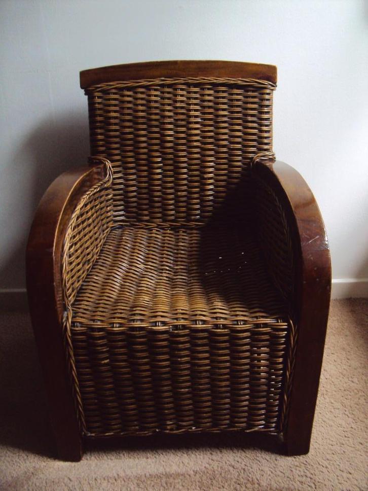 Stoel / fauteuil rotan donker riet kind, Kinderen en Baby's, Kinderkamer | Overige Meubels, Gebruikt, Stoel, Ophalen