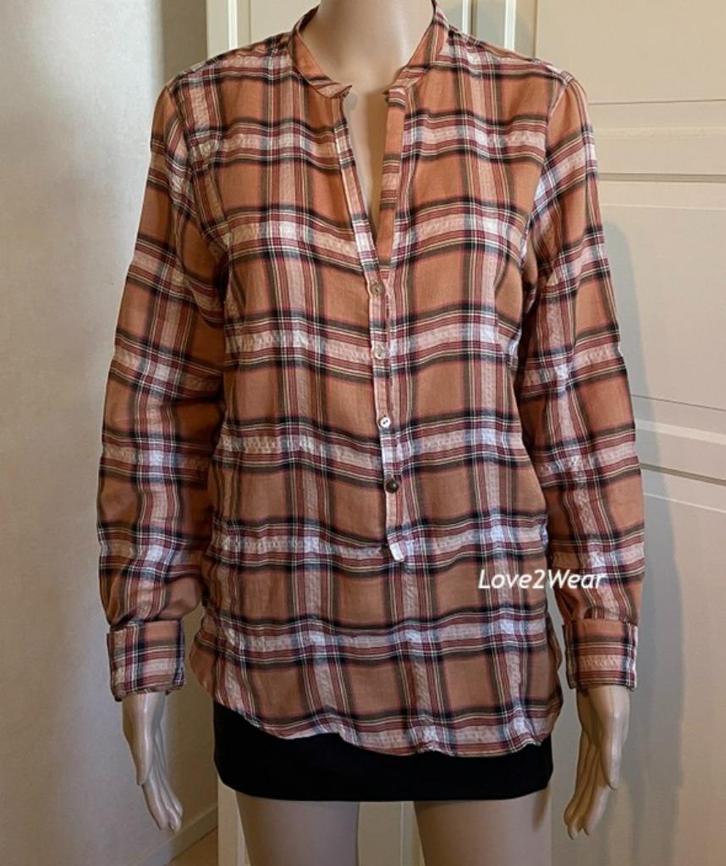 Top met ruit Zara, Kleding | Dames, Tops, Zo goed als nieuw, Maat 38/40 (M), Lange mouw, Ophalen of Verzenden