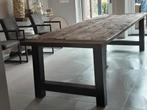 Te koop mooie doorleefde eettafel van wagonhout, Gebruikt, 200 cm of meer, 50 tot 100 cm, Vijf personen of meer