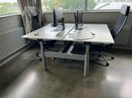 1x Gispen Duo Bureau 150 x 170 cm, Huis en Inrichting, Bureaus, Ophalen, In hoogte verstelbaar, Gebruikt, Bureau