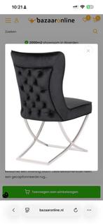 Luxe zwarte velvet 4 eetkamerstoelen eric kuster stijl, Huis en Inrichting, Stoelen, Zwart, Eric kuster style, Ophalen of Verzenden