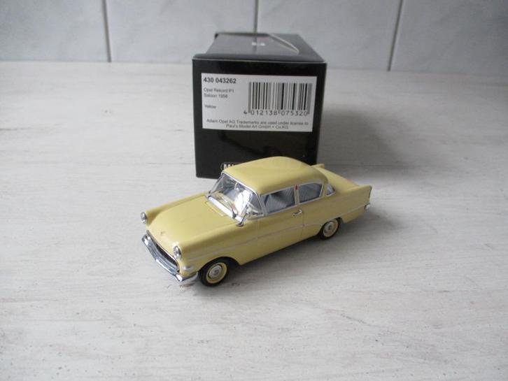 Minichamps Opel Rekord P1 Salon 1958 Saharagelb, Hobby en Vrije tijd, Modelauto's | 1:43, Nieuw, Auto, MiniChamps, Ophalen