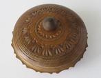 Vintage houten dekseldoosje - rond houtsnijwerk doosje, Antiek en Kunst, Ophalen of Verzenden