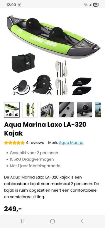 Kano 2 personen aqua marina laxo 320 beschikbaar voor biedingen