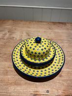 Bunzlau borden botervloot gebaksbordjes geel stippen, Huis en Inrichting, Keuken | Servies, Ophalen of Verzenden, Zo goed als nieuw