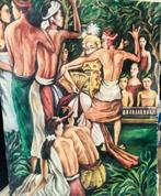 Schilderij. Dancers in Bali, 120 x 90 cm, Antiek en Kunst, Kunst | Schilderijen | Klassiek, Ophalen