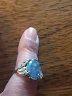 Zilveren ring met stenen, Sieraden, Tassen en Uiterlijk, Ringen, Gebruikt, Verzenden, Dame, Zilver