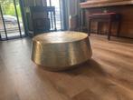 Salontafel in goudkleurig gehamerd aluminium, Huis en Inrichting, Tafels | Salontafels, Ophalen, Gebruikt, 50 tot 100 cm, Rond
