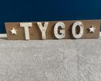 Houten naambord geboortebord Tygo, Ophalen, Zo goed als nieuw