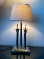 RVS Art Deco tafellamp Empire Style, Ophalen of Verzenden, Zo goed als nieuw, Metaal, 50 tot 75 cm