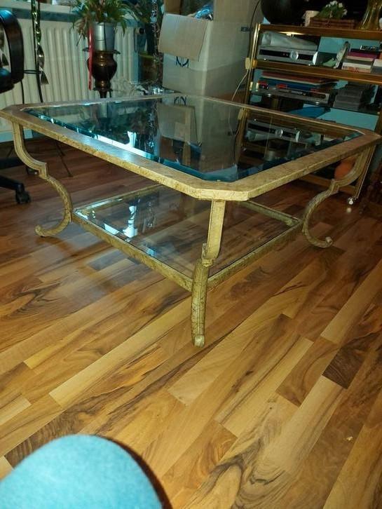 Glazen salontafel in mooie staat, Huis en Inrichting, Tafels | Salontafels, Zo goed als nieuw, Minder dan 50 cm, 50 tot 100 cm
