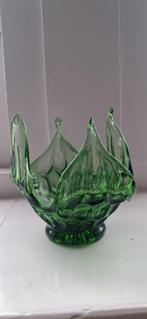 Vintage groen glazen schaaltje, Antiek en Kunst, Ophalen of Verzenden