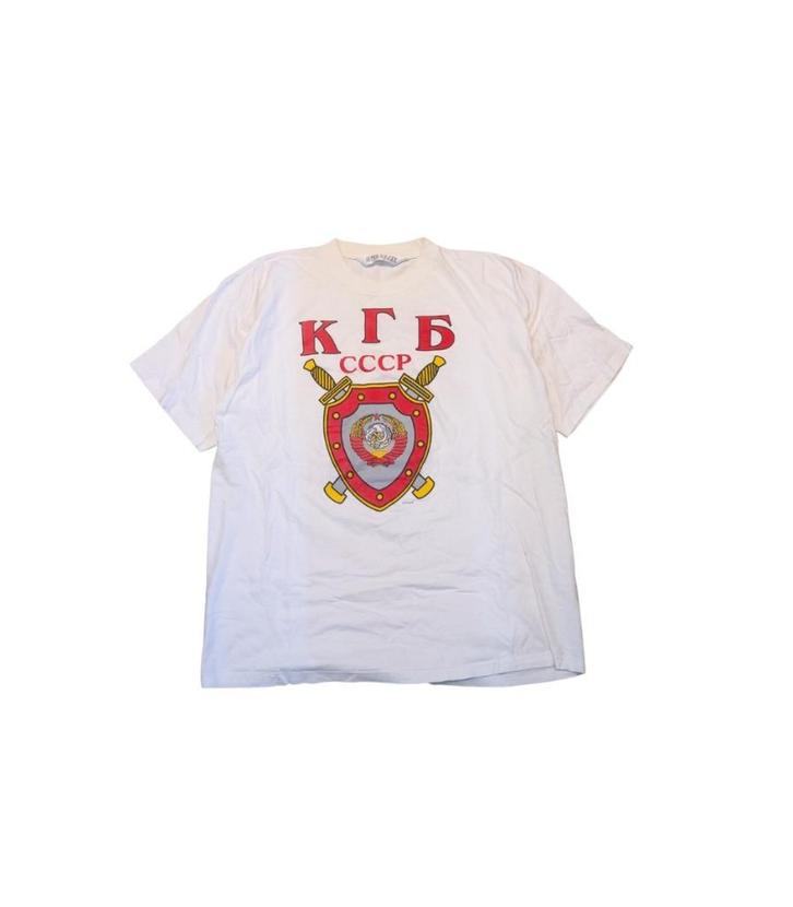 00s CCCP russian funny graphic shirt - Size Large, Kleding | Heren, T-shirts, Zo goed als nieuw, Maat 52/54 (L), Wit, Ophalen of Verzenden