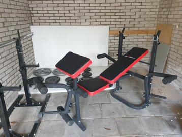 Zeer complete fitness set - Pretorians bench + gewichten! beschikbaar voor biedingen