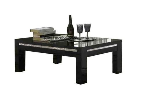 Salontafel Chrome Hoogglans zwart Snel leverbaar-SALE--, Huis en Inrichting, Tafels | Salontafels, Nieuw, Minder dan 50 cm, 50 tot 100 cm