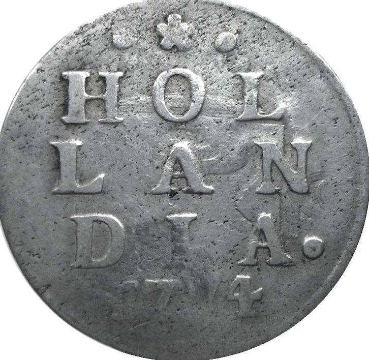 Nederland - Hollandia - Holland 2 stuivers 1774 (Lees!), Postzegels en Munten, Munten | Nederland, Losse munt, Overige waardes