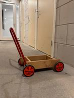 Vintage Blokkenkar Rood Metaal & Hout, Ophalen, Zo goed als nieuw