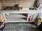 Buitenkeuken op wielen -  Smeg gasfornuis & wasbak, Ophalen, Gas