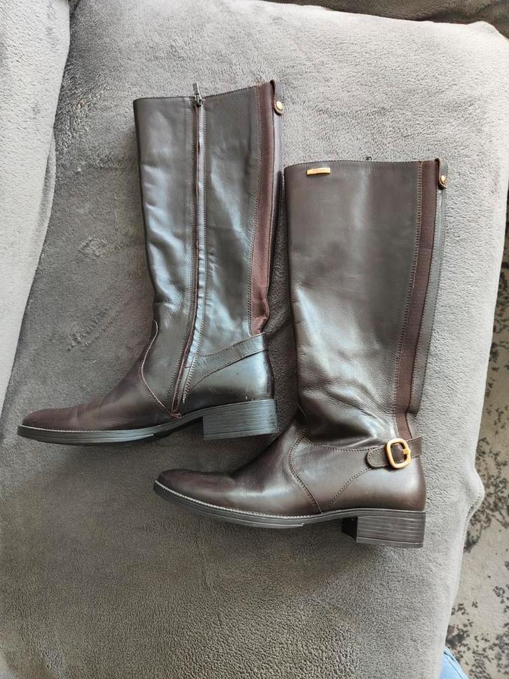 ZGAN Geox laarzen (bruin), maat 39, Kleding | Dames, Schoenen, Zo goed als nieuw, Hoge laarzen, Bruin, Ophalen of Verzenden
