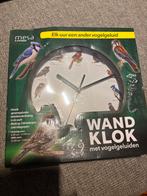 Wandklok met vogelgeluiden - Nieuw in doos!, Huis en Inrichting, Woonaccessoires | Klokken, Ophalen of Verzenden, Nieuw, Analoog