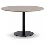 26 x Vergadertafel, rond blad, zwarte trompetpoot, Ø 120 cm.