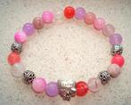 Armband I Love Family van halfedelsteen in roze tinten, Info.adorabeads@gmail.com, Want 18 Hoogvliet, Adorabeads, Met edelsteen