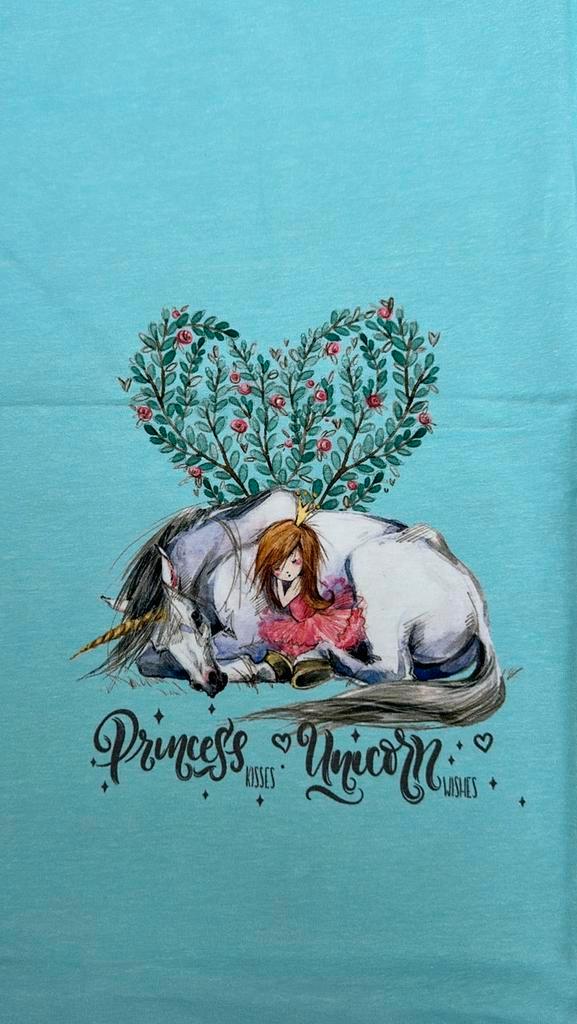 Princess unicorn 3 luik tricot paneel, Hobby en Vrije tijd, Stoffen en Lappen, Zo goed als nieuw, Katoen, 120 cm of meer, 30 tot 200 cm