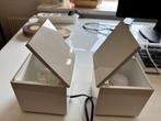 Twee design tafel-/slaapkamerlampjes: Cuboluce classic., Huis en Inrichting, Lampen | Tafellampen, Ophalen, Zo goed als nieuw