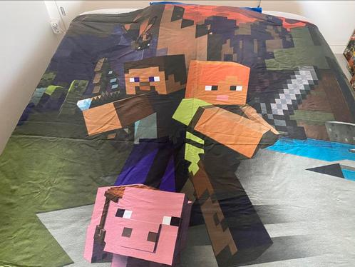 Minecraft dekbed tweepersoons 200cm x 195cm, Huis en Inrichting, Slaapkamer | Beddengoed, Gebruikt, Dekbedovertrek, Tweepersoons
