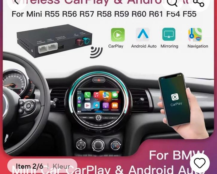Draadloze CarPlay voor BMW Mini R55-R61, Auto-onderdelen, Elektronica en Kabels, Ophalen of Verzenden