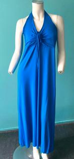 Vintage blauwe lange zomerjurk Boho Ibiza stijl maat M, Maat 38/40 (M), Vintage, Gedragen, Onder de knie