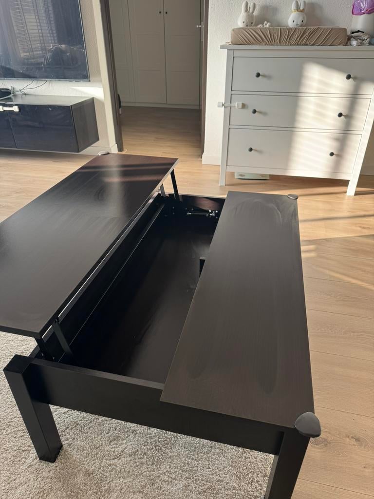 IKEA TRULSTORP salontafel – lift-top – opbergruimte, 100 tot 150 cm, Zo goed als nieuw, Minder dan 50 cm, Rechthoekig