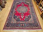 Handgeknoopt perzisch tapijt mashad 303x192, Info@SlatsAntiek.nl, Crème, Gebruikt, Perzisch