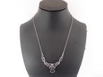 Zilveren jasseron collier/choker met roosjes             Z72, Sieraden, Tassen en Uiterlijk, Kettingen, Gebruikt, ., Ophalen of Verzenden