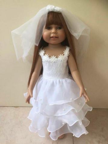 American girl 18" trouwjurk wit pop kleding jurk Zonder pop. beschikbaar voor biedingen