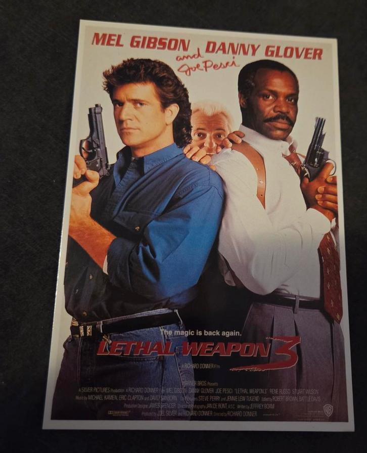 Lethal Weapon 3 - 1992 - Mel Gibson - Danny Glover, Verzamelen, Ansichtkaarten | Themakaarten, Ongelopen, 1980 tot heden, Sterren en Beroemdheden