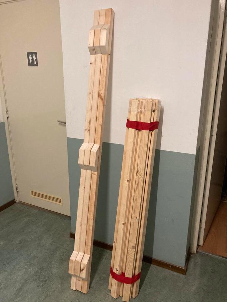 Vurenhouten Bed L  200 x H 11 cm, Huis en Inrichting, Slaapkamer | Bedden, Nieuw, Tweepersoons, 200 cm, Hout, Ophalen