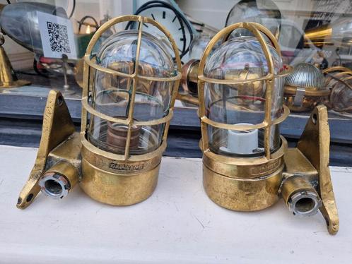 Oude messing wandlamp tuinlamp buitenlamp scheepslamp 175ps, Huis en Inrichting, Lampen | Wandlampen, Gebruikt, Ophalen