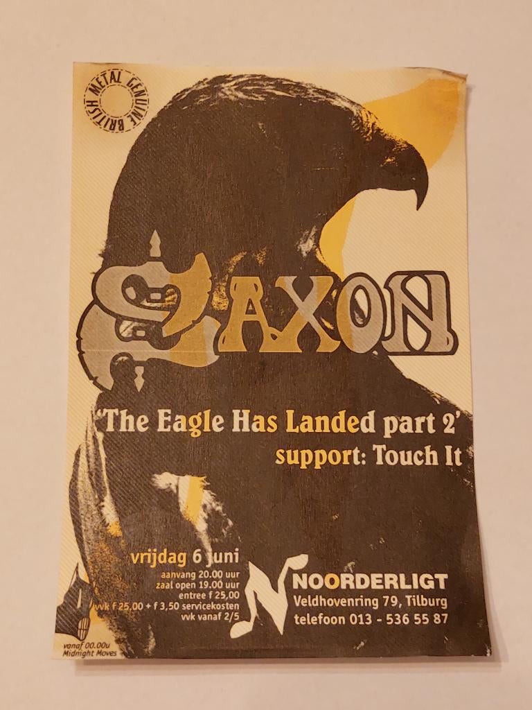 Saxon concert kaartje Noorderligt Tilburg nr 2, Ophalen of Verzenden, Gebruikt