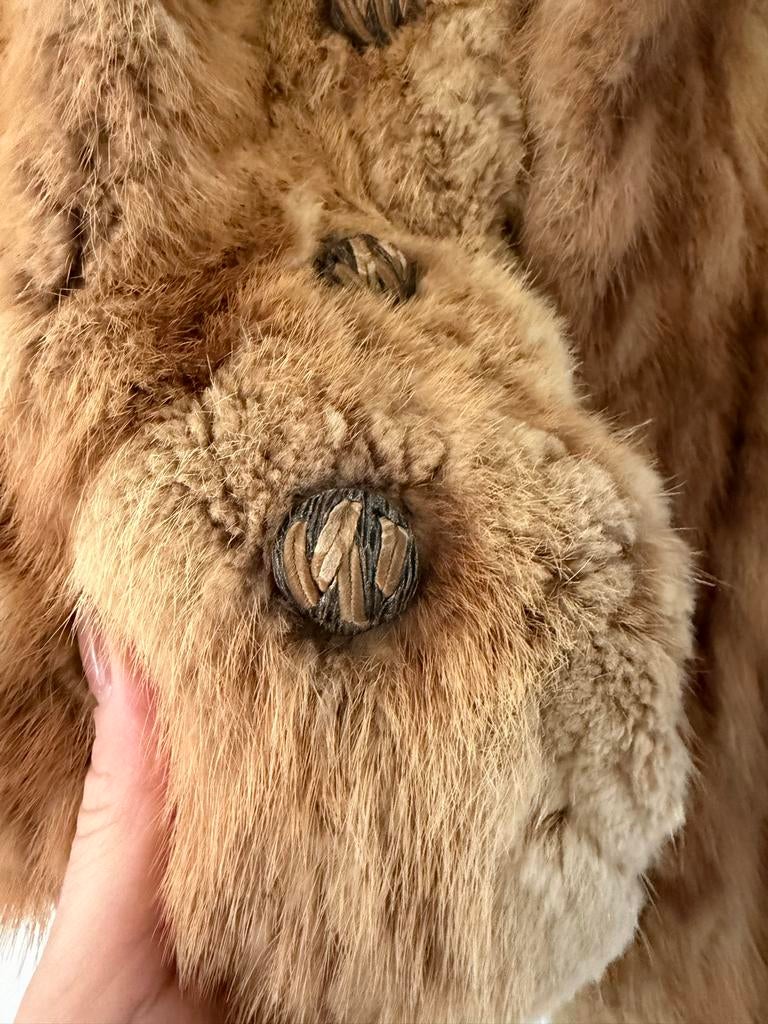 Echt Cognac Bontjas - Vintage Duitsland, Kleding | Dames, Jassen | Winter, Ophalen of Verzenden, Gedragen, Maat 38/40 (M), Bruin