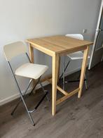 Hoge bartafel met 2 hoge krukken, Ophalen, 60 tot 90 cm, Zo goed als nieuw, Metaal