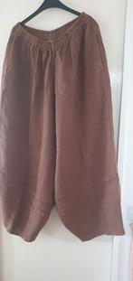 Completo Linnen broek mocca, wijde pijpen, maat L-XXL, Ophalen of Verzenden, Zo goed als nieuw, Maat 46/48 (XL) of groter, Lang