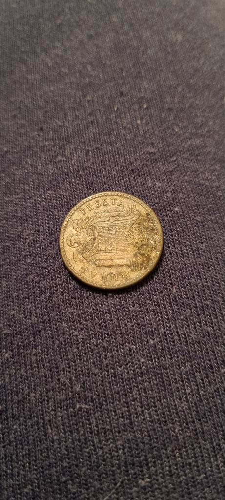 Spaanse 1 Peseta 1947 - Franco, Postzegels en Munten, Munten | Nederland, Losse munt, Overige waardes, Vóór koninkrijk, Ophalen of Verzenden