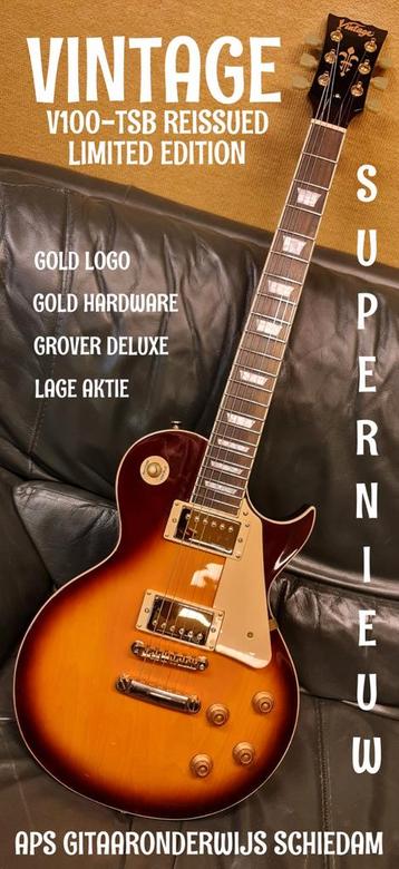 NEW VINTAGE V100-TSB REISSUED TOBACCO SUNBURST LTD EDITION beschikbaar voor biedingen